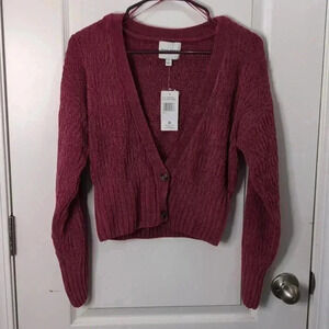 Pink Rose Women's Cardigan Mystic Magenta